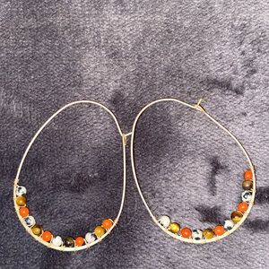Gemstone Francesca’s Hoop Gold Earrings